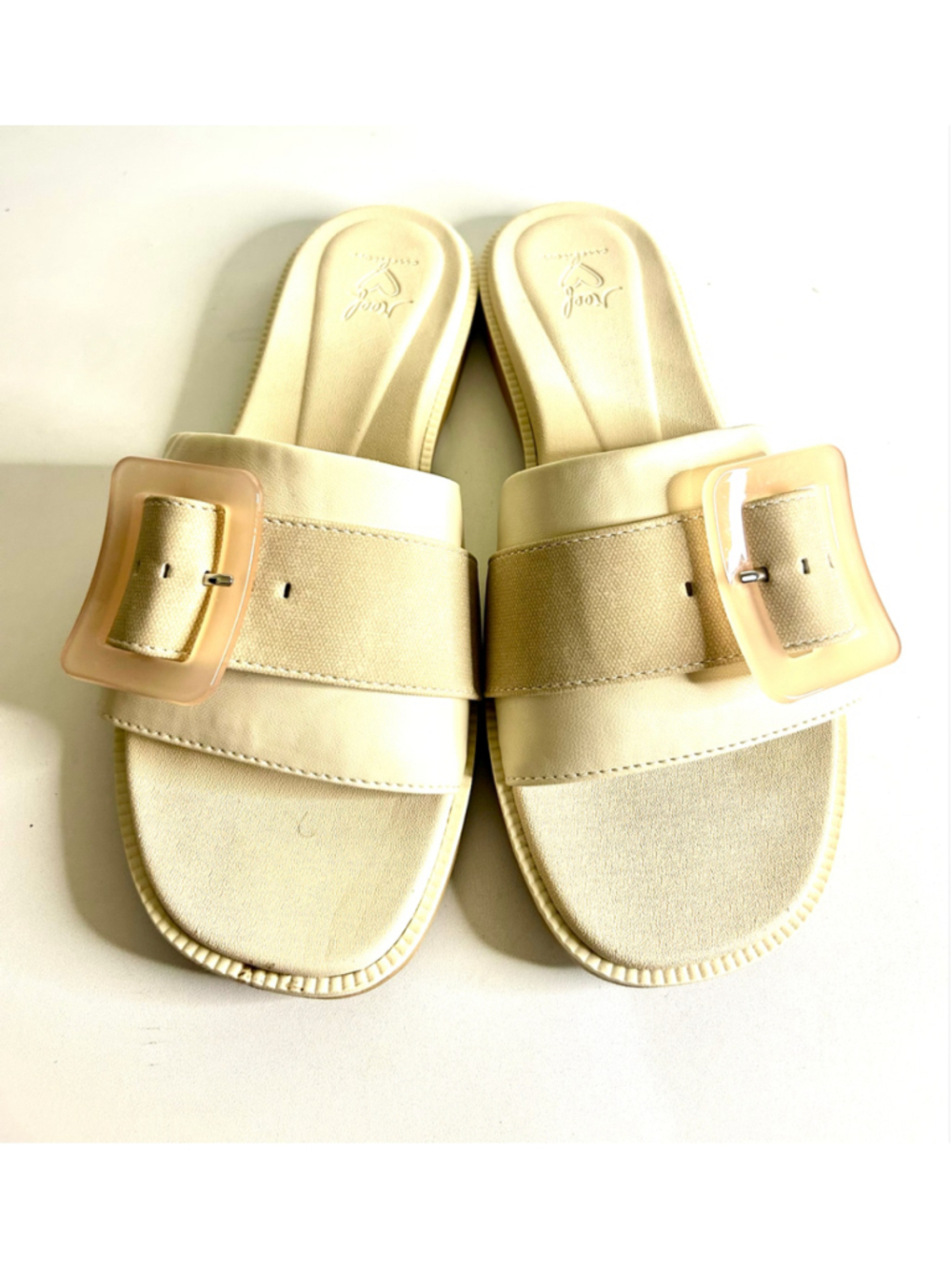 Reef Lana Buckle Slides Cream Women Size 10